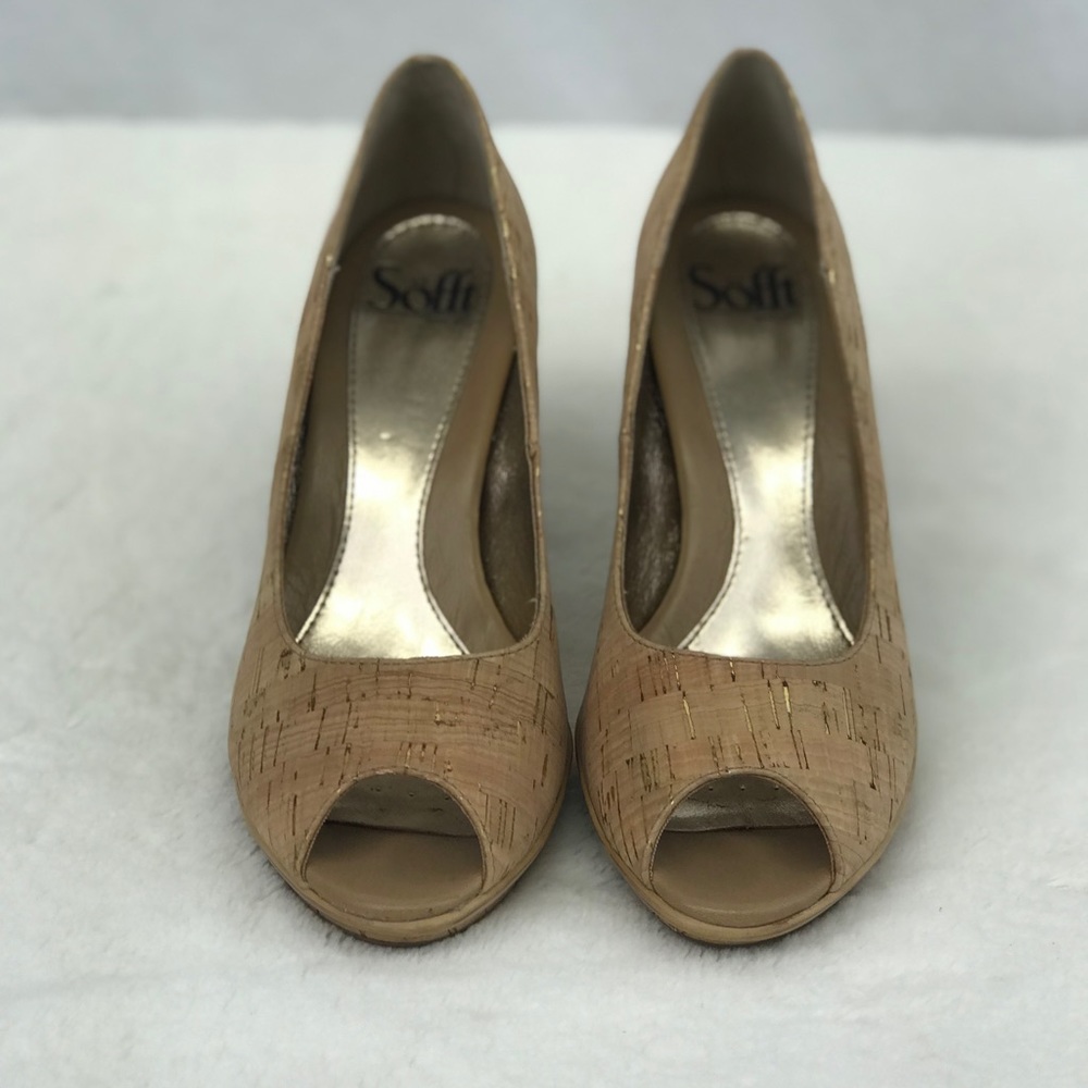 Sofft cork peep toe comfortable heel - Picture 2 of 4